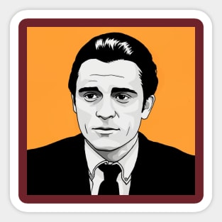 Johnny cash illustration Sticker
